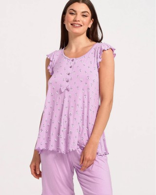 Damen Schlafanzug Capri KOYOTE KΓ6231 LILA