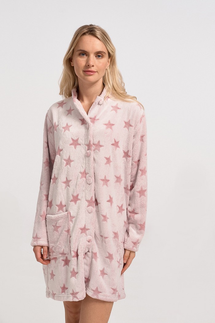 Fuzzy robe KOYOTE KΓ5301b Stars Pink