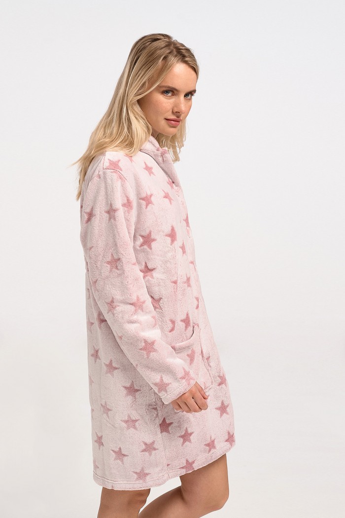 Fuzzy robe KOYOTE KΓ5301b Stars Pink