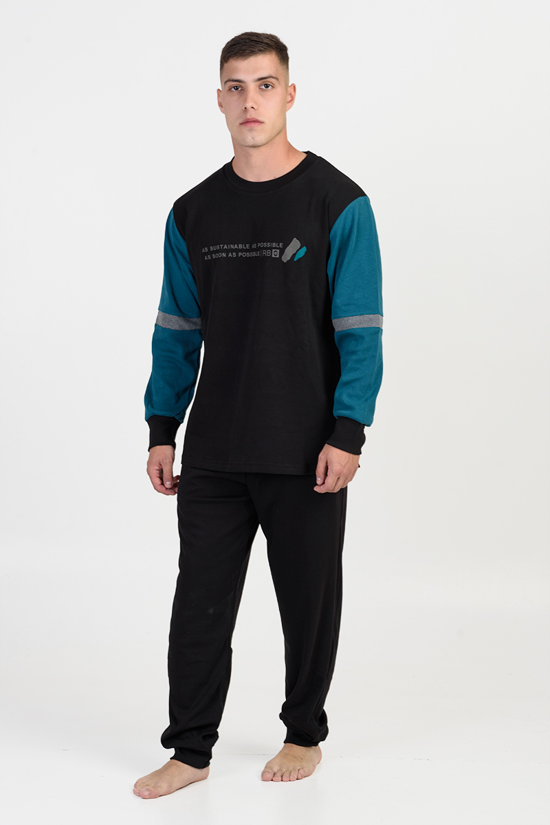 Herbst Herren Schlafanzug KOYOTE KΓ1401 Schwarz Herbst Herren Schlafanzug KOYOTE KΓ1401 Schwarz