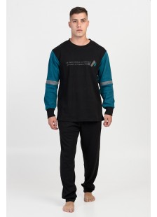 Herbst Herren Schlafanzug KOYOTE KΓ1401 Schwarz Herbst Herren Schlafanzug KOYOTE KΓ1401 Schwarz