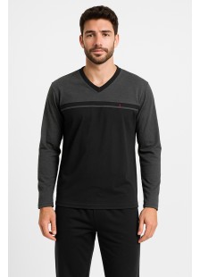 Herren Schlafanzug KOYOTE WITH V KΓ1502 BLACK Herren Schlafanzug KOYOTE WITH V KΓ1502 BLACK