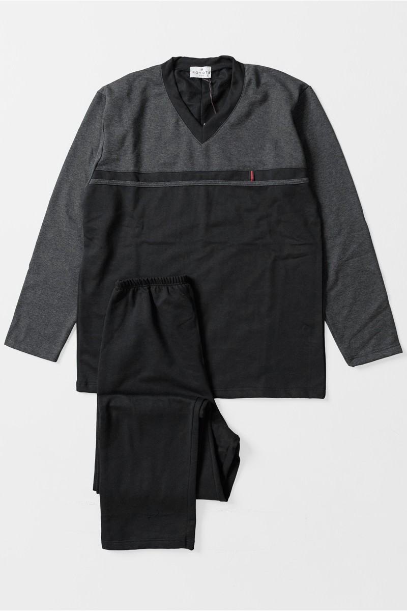 Herren Schlafanzug KOYOTE WITH V KΓ1502 BLACK Herren Schlafanzug KOYOTE WITH V KΓ1502 BLACK
