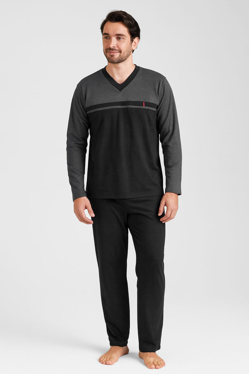 Herren Schlafanzug KOYOTE WITH V KΓ1502 BLACK