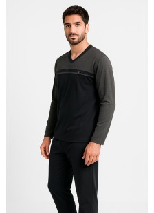 Herren Schlafanzug KOYOTE WITH V KΓ1502 BLACK Herren Schlafanzug KOYOTE WITH V KΓ1502 BLACK