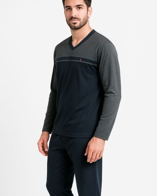 Men's Pajamas KOYOTE WITH V KΓ1502 BLUE DROPS