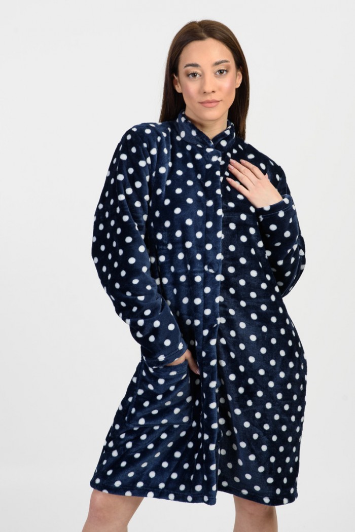Fluffy robe without hood KOYOTE KΓ5301 NAVY