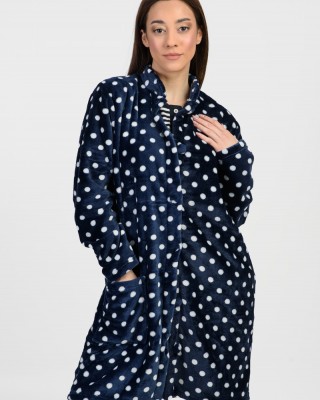 Fluffy robe without hood KOYOTE KΓ5301 NAVY