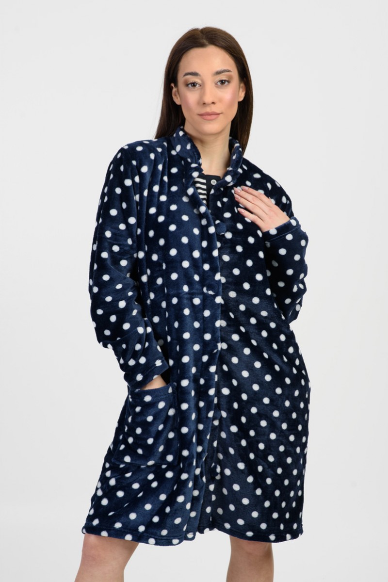 Fluffy robe without hood KOYOTE KΓ5301 NAVY
