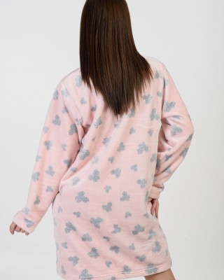 Fluffy robe without hood KOYOTE KΓ5301 PINK