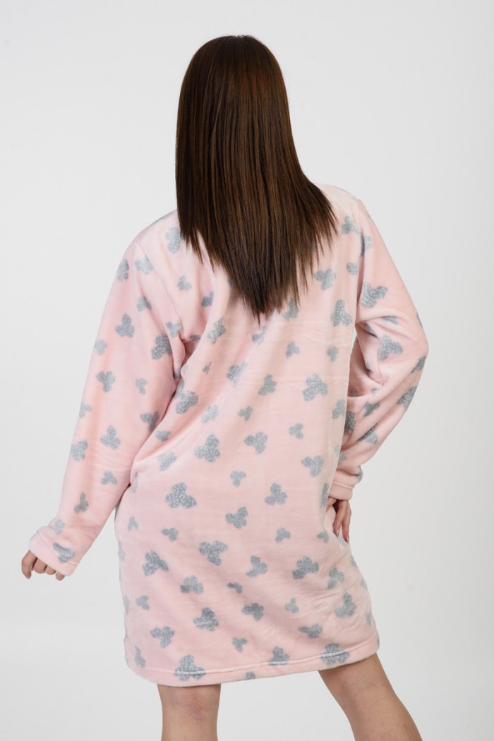 Fluffy robe without hood KOYOTE KΓ5301 PINK