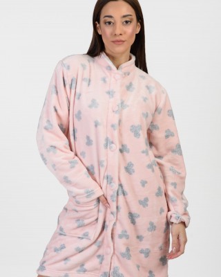 Fluffy robe without hood KOYOTE KΓ5301 PINK