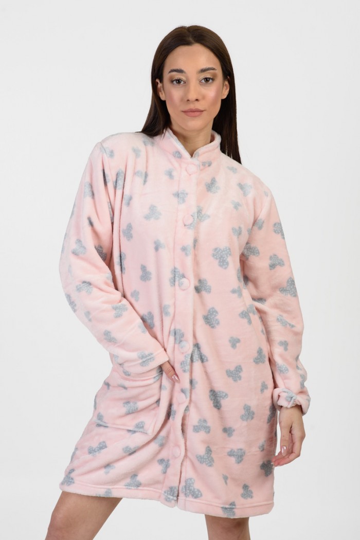 Fluffy robe without hood KOYOTE KΓ5301 PINK