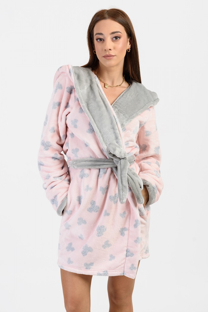 KOYOTE Fleece Robe KOYOTE with hood Hearts KΓ5312 POZ