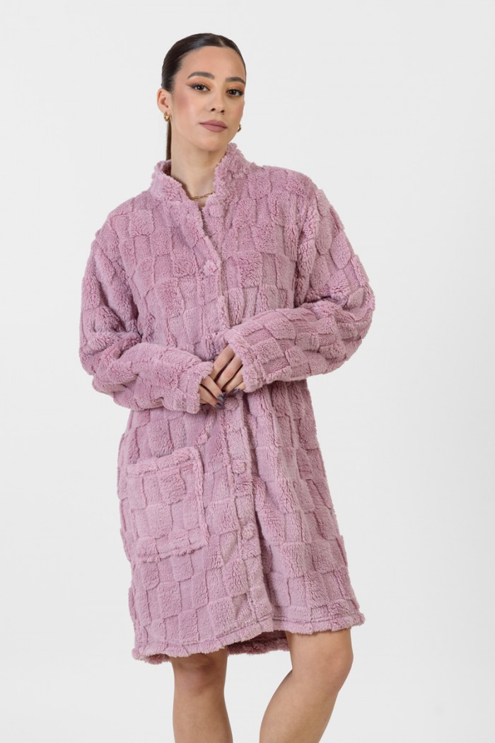 Women's hoodless robe KOYOTE KΓ5439 ROZ