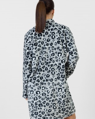 Women's hoodless robe KOYOTE KΓ5451 ANIMAL