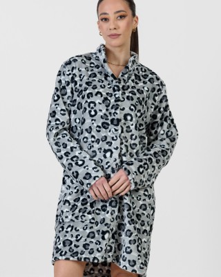 Women's hoodless robe KOYOTE KΓ5451 ANIMAL