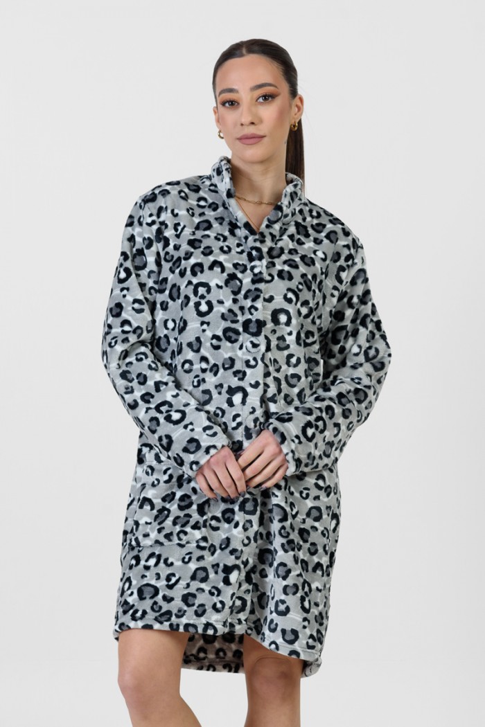 Women's hoodless robe KOYOTE KΓ5451 ANIMAL