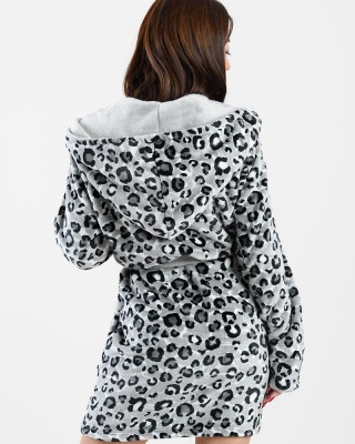 FLEECE ROBE WITH KOYOTE EARRINGS KC5458 ANIMAL