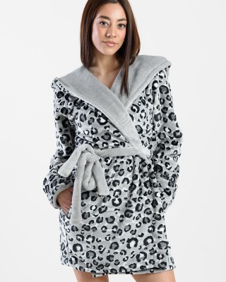 FLEECE ROBE WITH KOYOTE EARRINGS KC5458 ANIMAL
