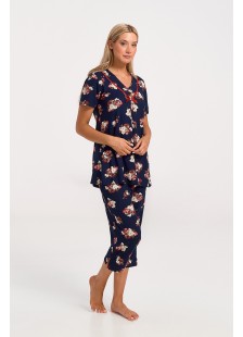 Damen Schlafanzug Capri KOYOTE KΓ6205 NAVY 3 Damen Schlafanzug Capri KOYOTE KΓ6205 NAVY 3