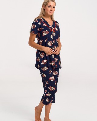 Damen Schlafanzug Capri KOYOTE KΓ6205 NAVY 3