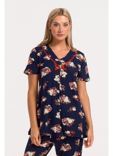 Damen Schlafanzug Capri KOYOTE KΓ6205 NAVY 3 Damen Schlafanzug Capri KOYOTE KΓ6205 NAVY 3