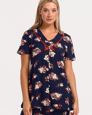 Damen Schlafanzug Capri KOYOTE KΓ6205 NAVY 3