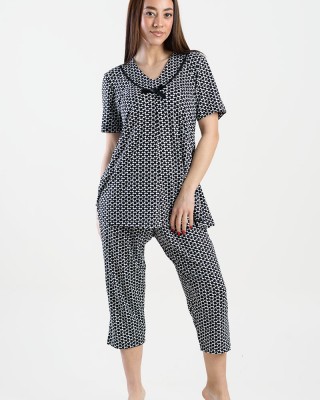 Women's Pajama Capri KOYOTE KΓ6402 HEART SHINY BLACK