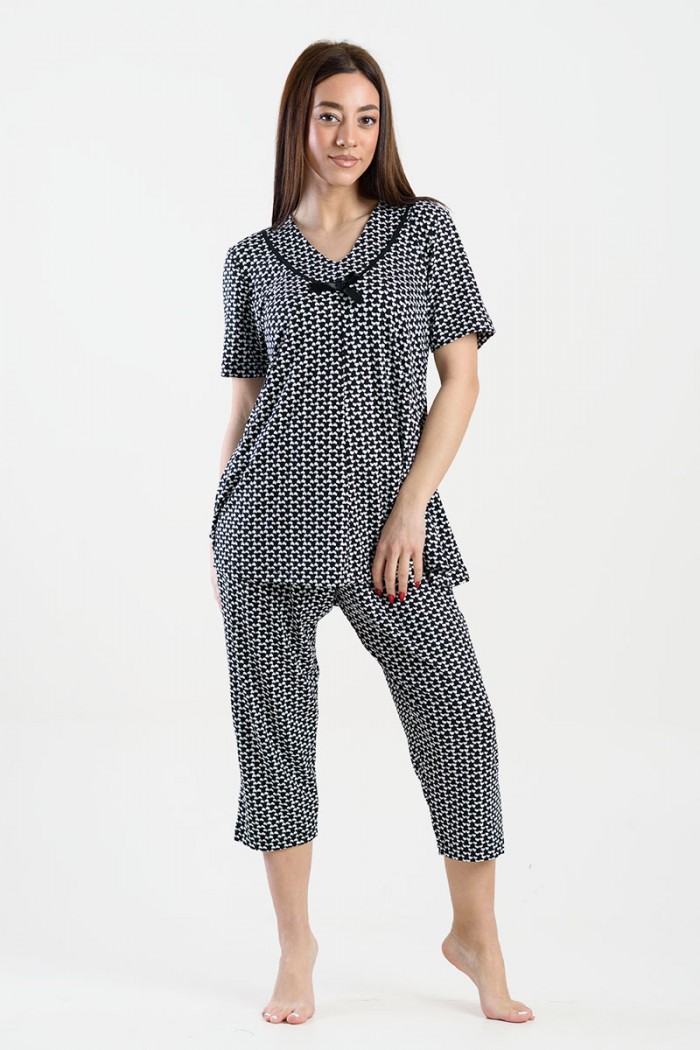 Women's Pajama Capri KOYOTE KΓ6402 HEART SHINY BLACK