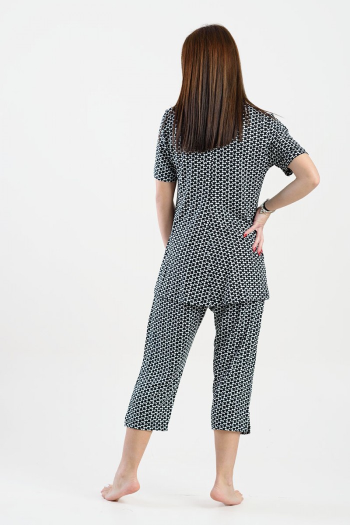 Women's Pajama Capri KOYOTE KΓ6402 HEART SHINY BLACK