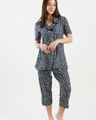 Damen Schlafanzug Capri KOYOTE KΓ6402 LEOPARD