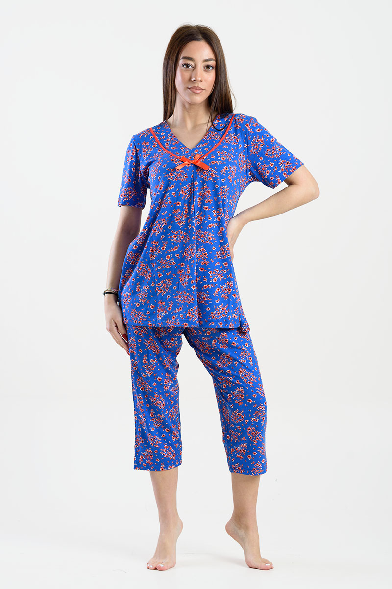 Damen Pyjama Capri KOYOTE KΓ6402 Blau Rouge