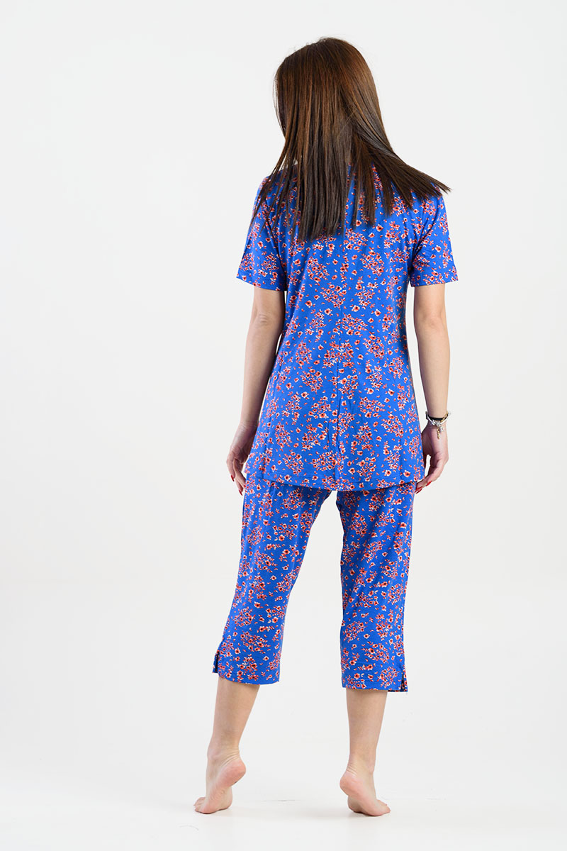 Damen Pyjama Capri KOYOTE KΓ6402 Blau Rouge