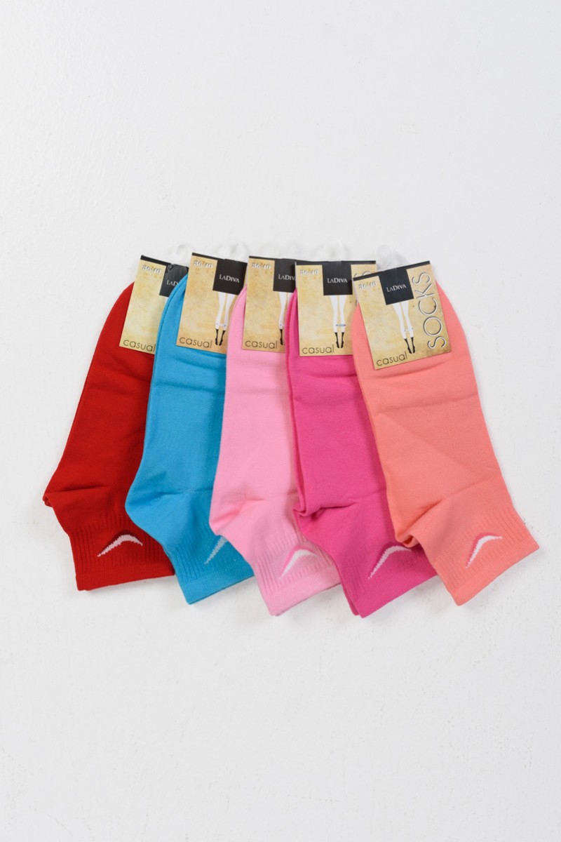 Women's socks semi-knit LA DIVA 5 Pack Logo Combo