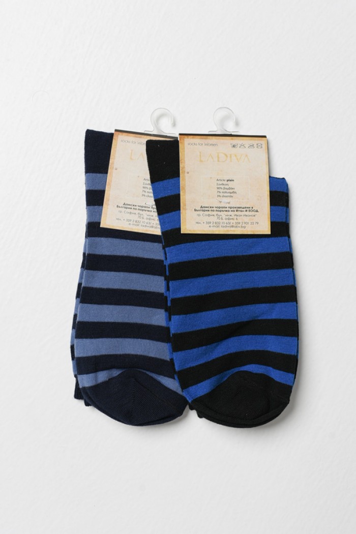 Women's socks LA DIVA 2 Pack Blue Striped