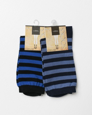 Damensocken LA DIVA 2er-Pack Blau Gestreift