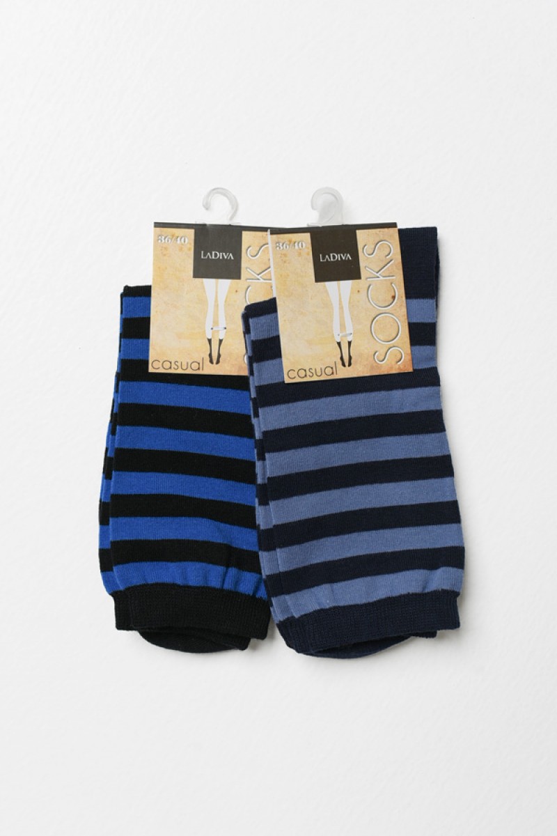 Women's socks LA DIVA 2 Pack Blue Striped