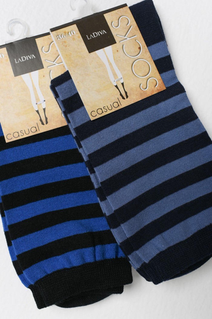 Women's socks LA DIVA 2 Pack Blue Striped