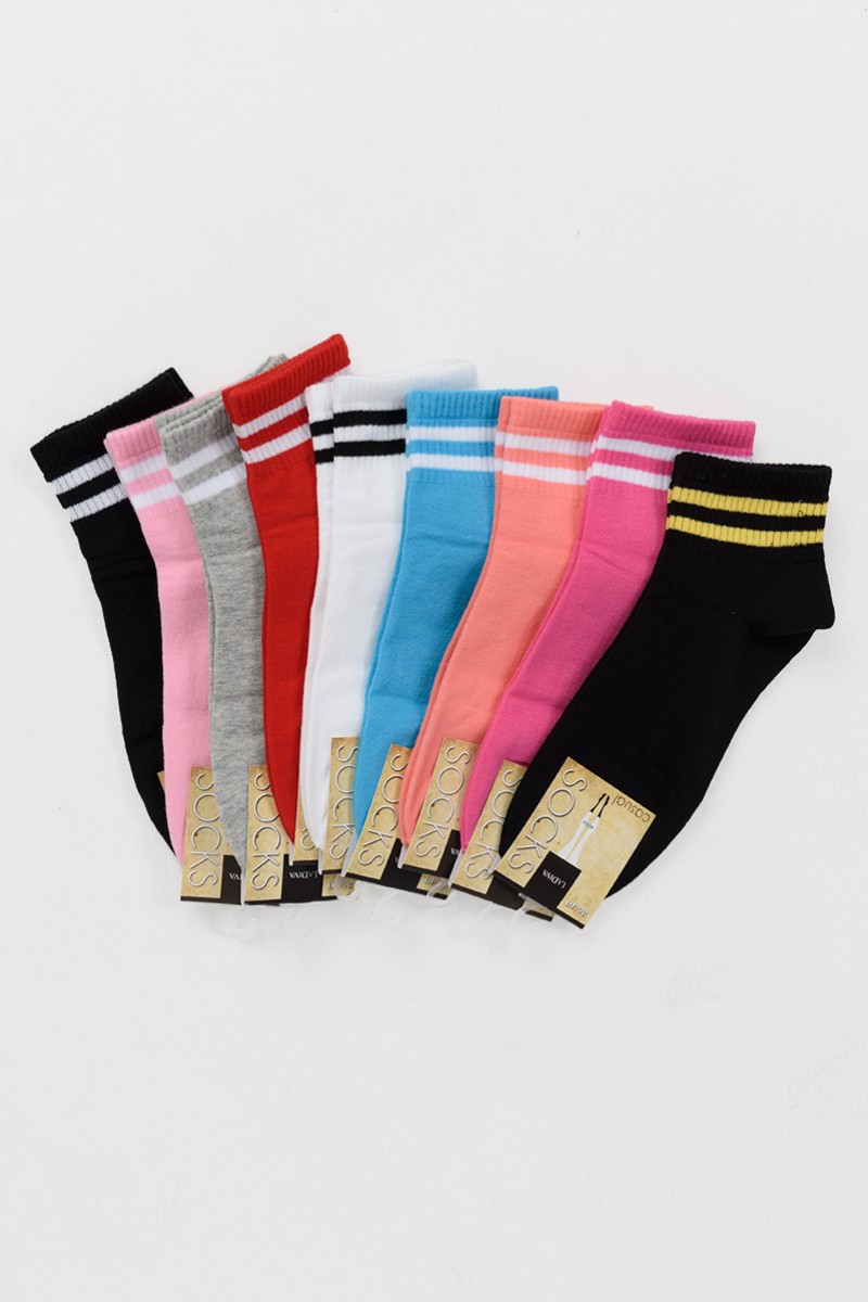 Half length socks LA DIVA with stripes