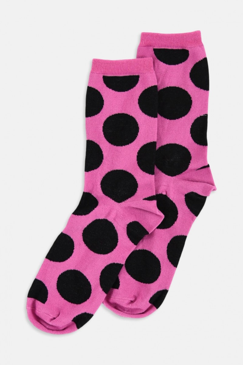 Women's LA DIVA Socks Polka Dots Fox and Yellow