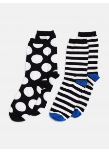 Women's LA DIVA polka dot and striped socks