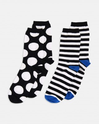 LA DIVA Damen Socken mit Tupfen und Streifen