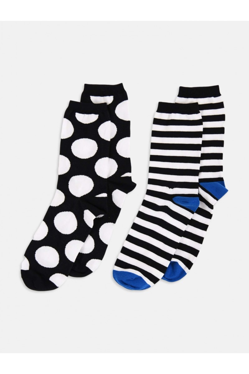 Women's LA DIVA polka dot and striped socks