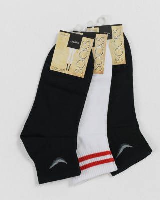 Half socks LA DIVA 3 pieces Black and White