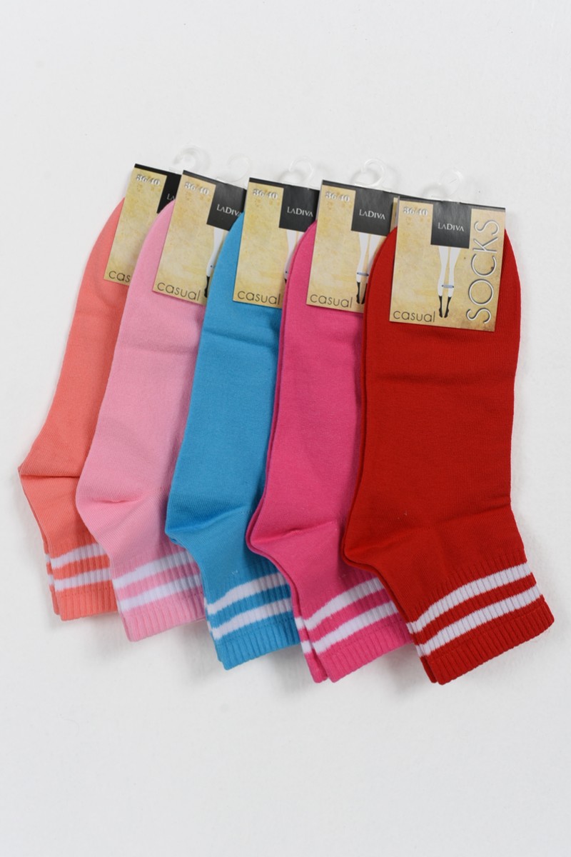 Women's socks semi-fitted LA DIVA 5 Pack Striped Combo