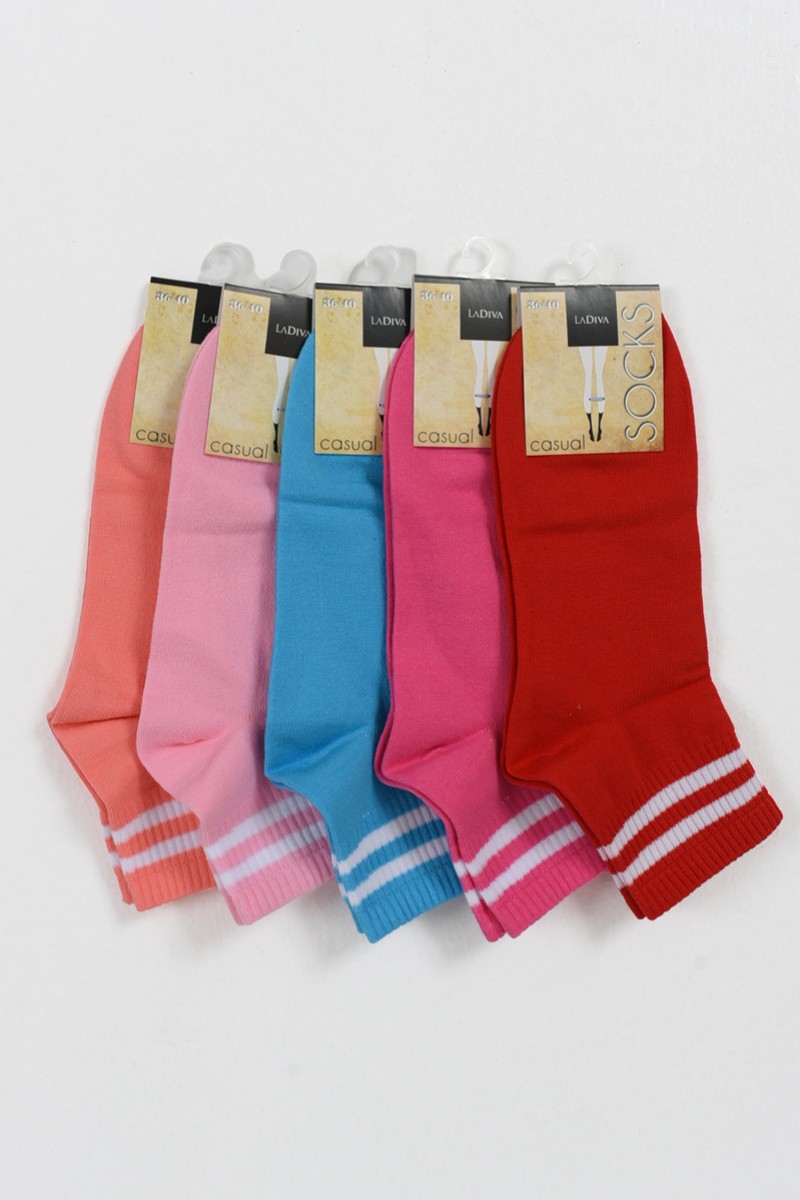 Women's socks semi-fitted LA DIVA 5 Pack Striped Combo