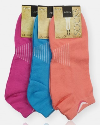 Damen Kurzsocken LADIVA Tricolor 3 PACK