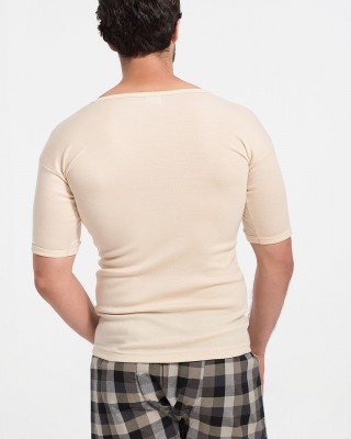 Woolen Lilis short sleeve scarf - Beige