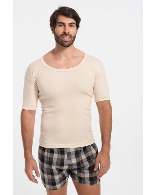 LILIS Men's Short Sleeve Wool Cotton Jersey